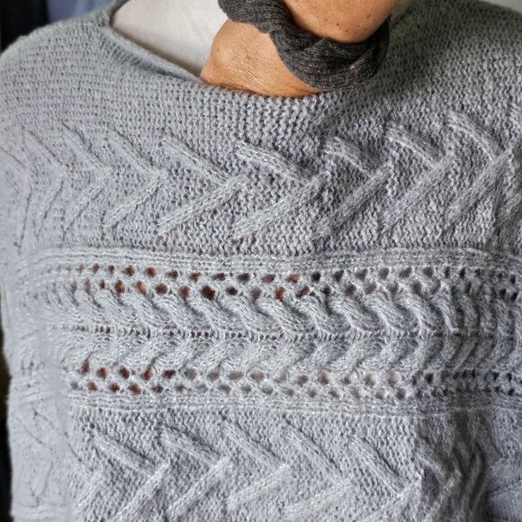 NWT Lauren Conrad Pale Blue Women's Poncho Sweater One Size - Picture 7 of 13